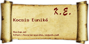 Kocsis Euniké névjegykártya